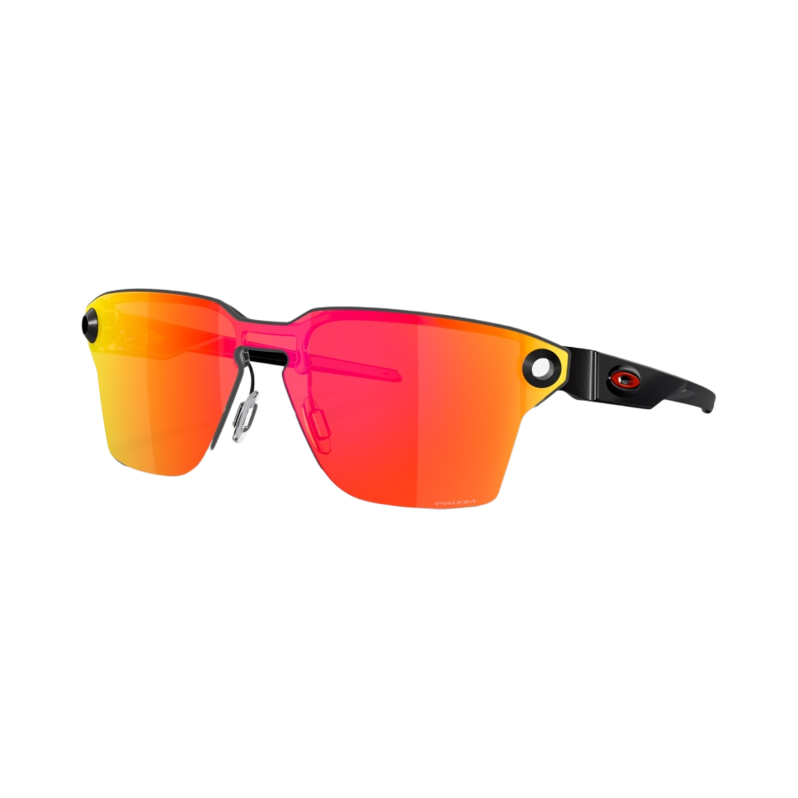 오클리 러그프레이트 폴리쉬드 블랙 프레임 프리즘 루비 렌즈 내로우 핏(Oakley Lugplate Polished Black Frame Prizm Ruby Lenses Narrow Fit) - 1