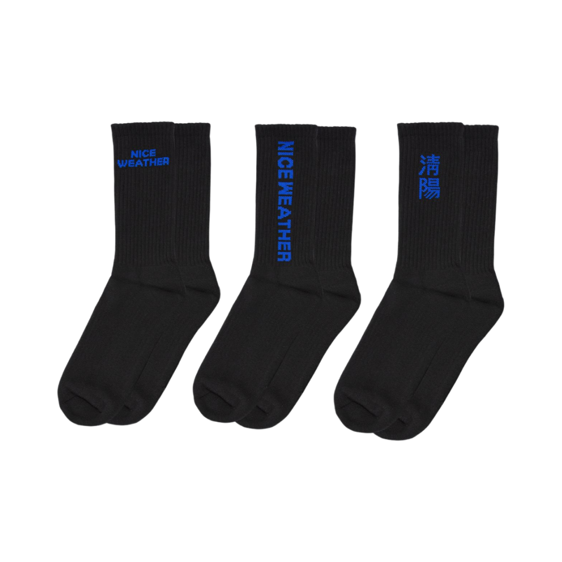 S11194 Nice Weather Apparel Logo Crew Socks 1P Black