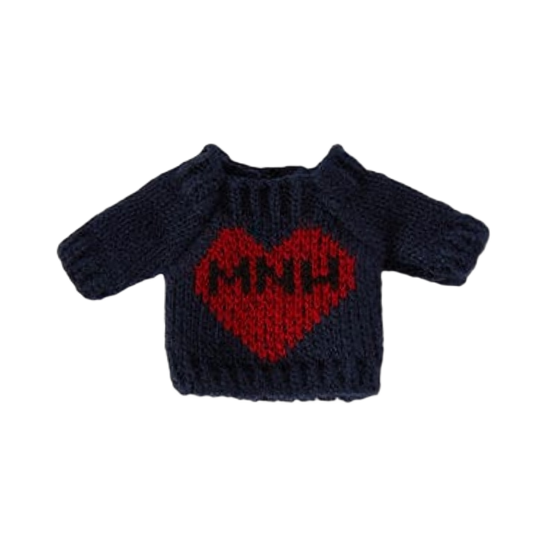 - Monamhee Heart Knit Doll Keyring Outfit Navy
