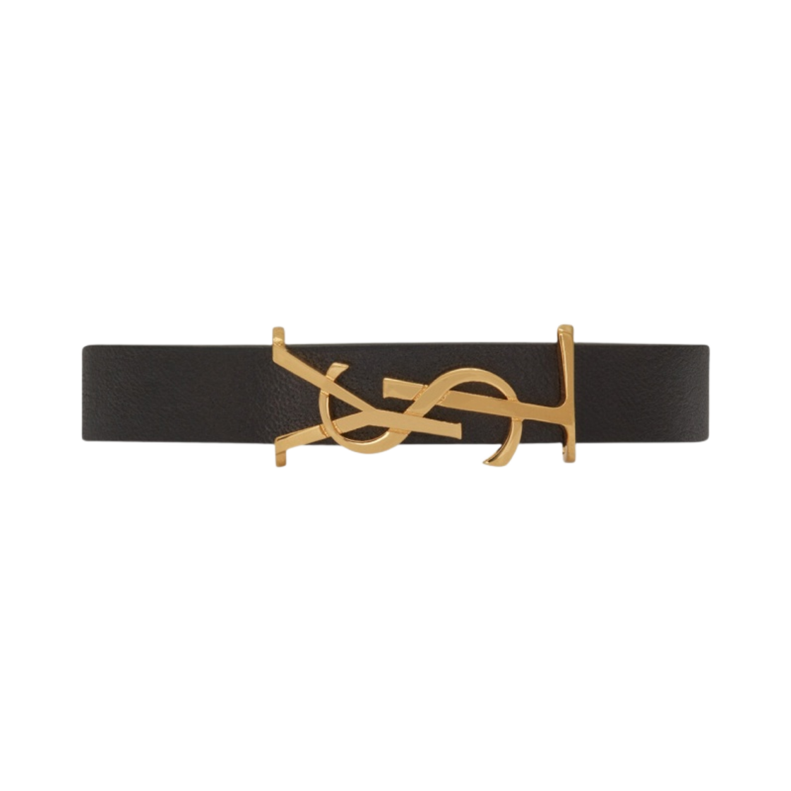 559355-0IH0J-1000 Saint Laurent Opyum Bracelet in Leather Gold Black