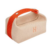 Hermes Small Bride-A-Brac Case Canvas & Beige Orange