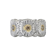 Buccellati Blossoms Eternelle Daisy Ring with Brown Diamonds Vermeil Sterling Silver