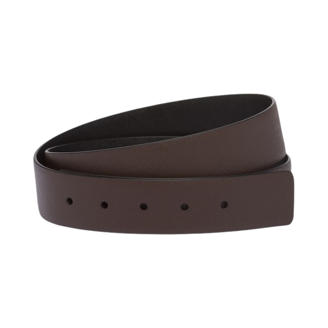 2CA004-053-F0YIH Prada Reversible Saffiano Leather Belt Strap Coffee