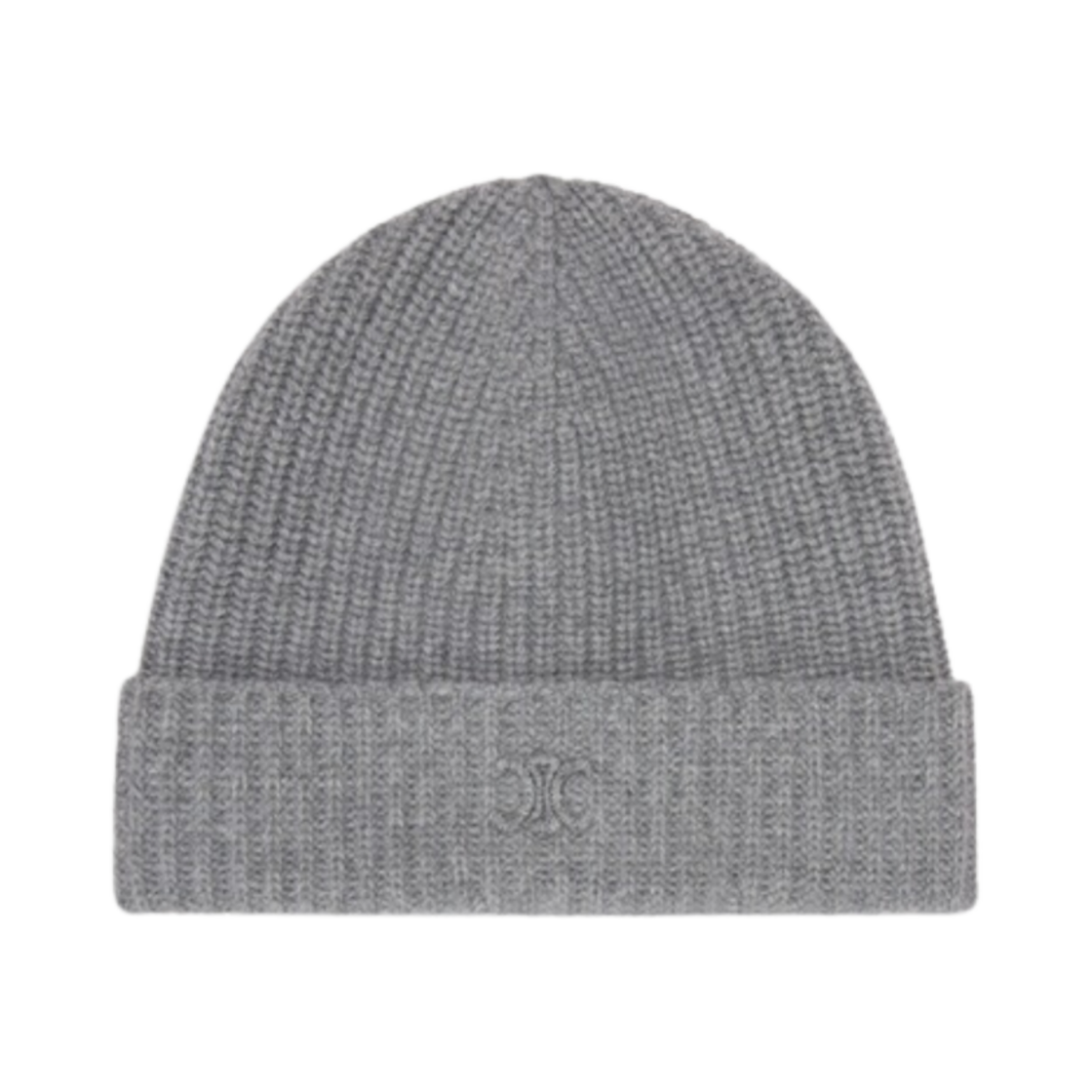 AA00E264W-09GM Celine Triomphe Beanie in Scottish Cashmere Medium Grey