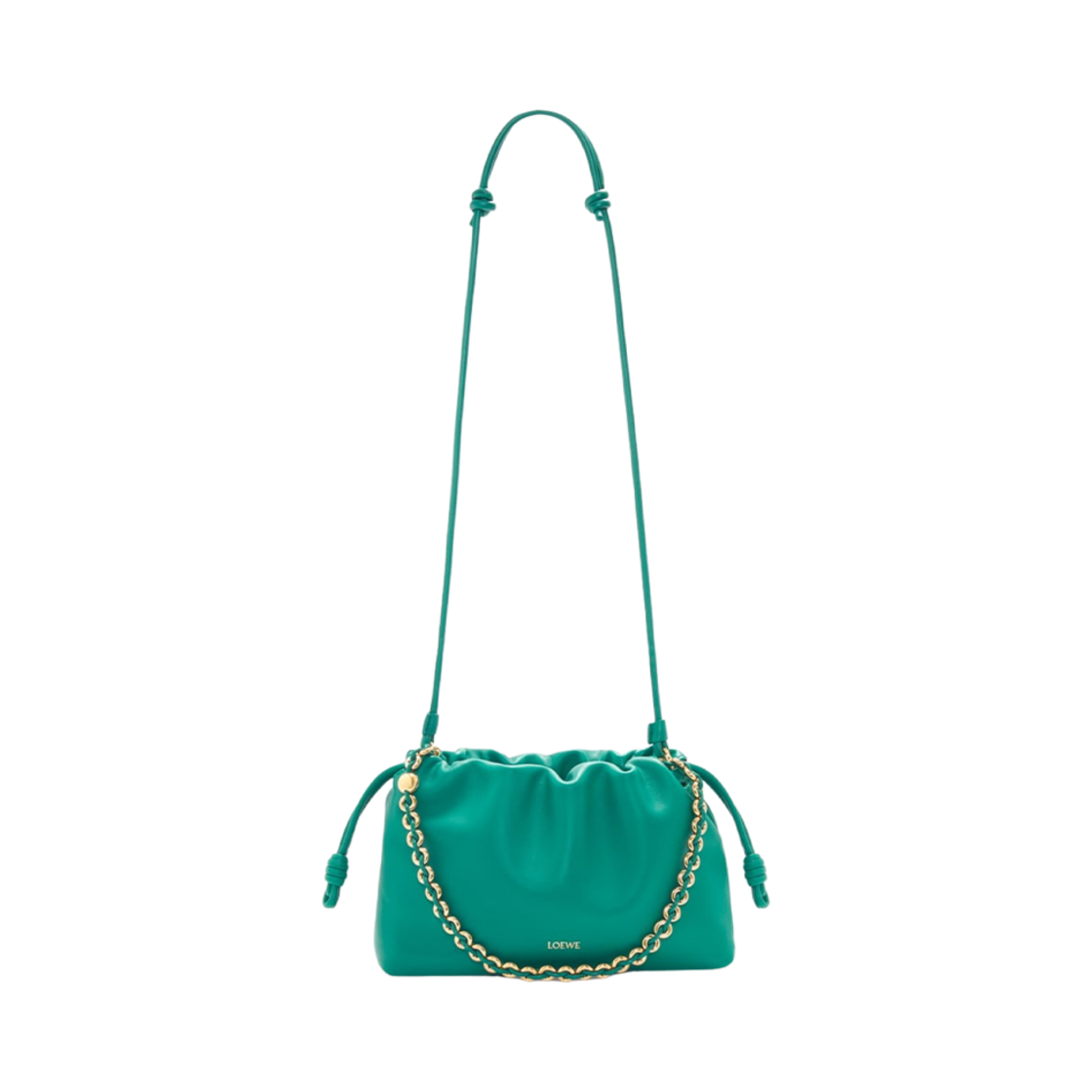 로에베 미디움 플라멘코 퍼스 백 인 멜로우 나파 램스킨 에메랄드 그린(Loewe Medium Flamenco Purse Bag In Mellow Nappa Lambskin Emerald Green) - 6