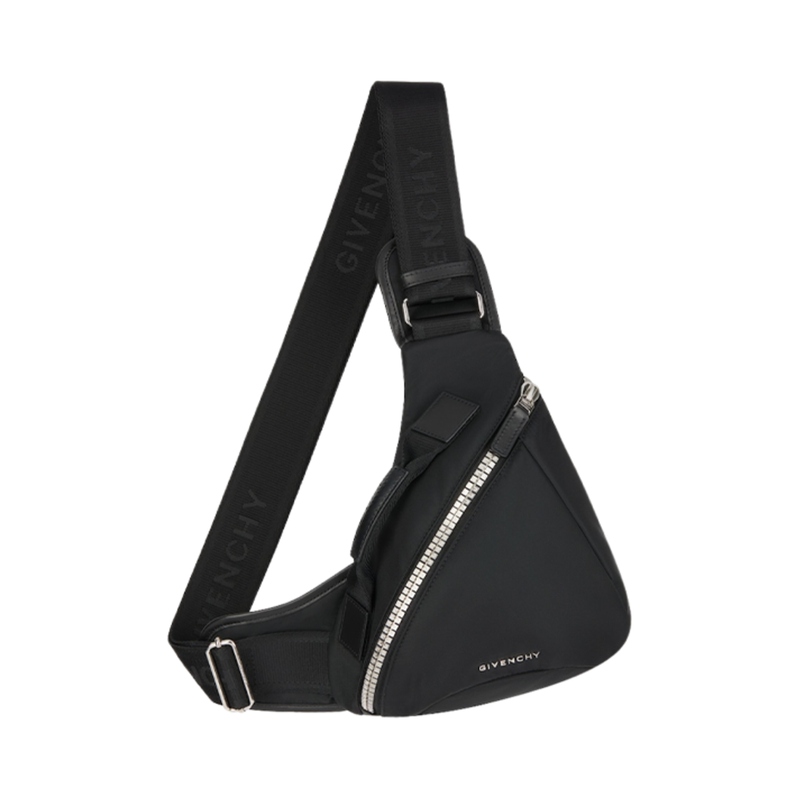 BKU03NK1JE-001 Givenchy Nylon Small Model Triangle G Zipped Bag Black