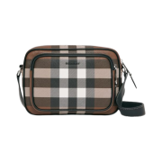 Burberry Check Crossbody Bag Dark Birch Brown