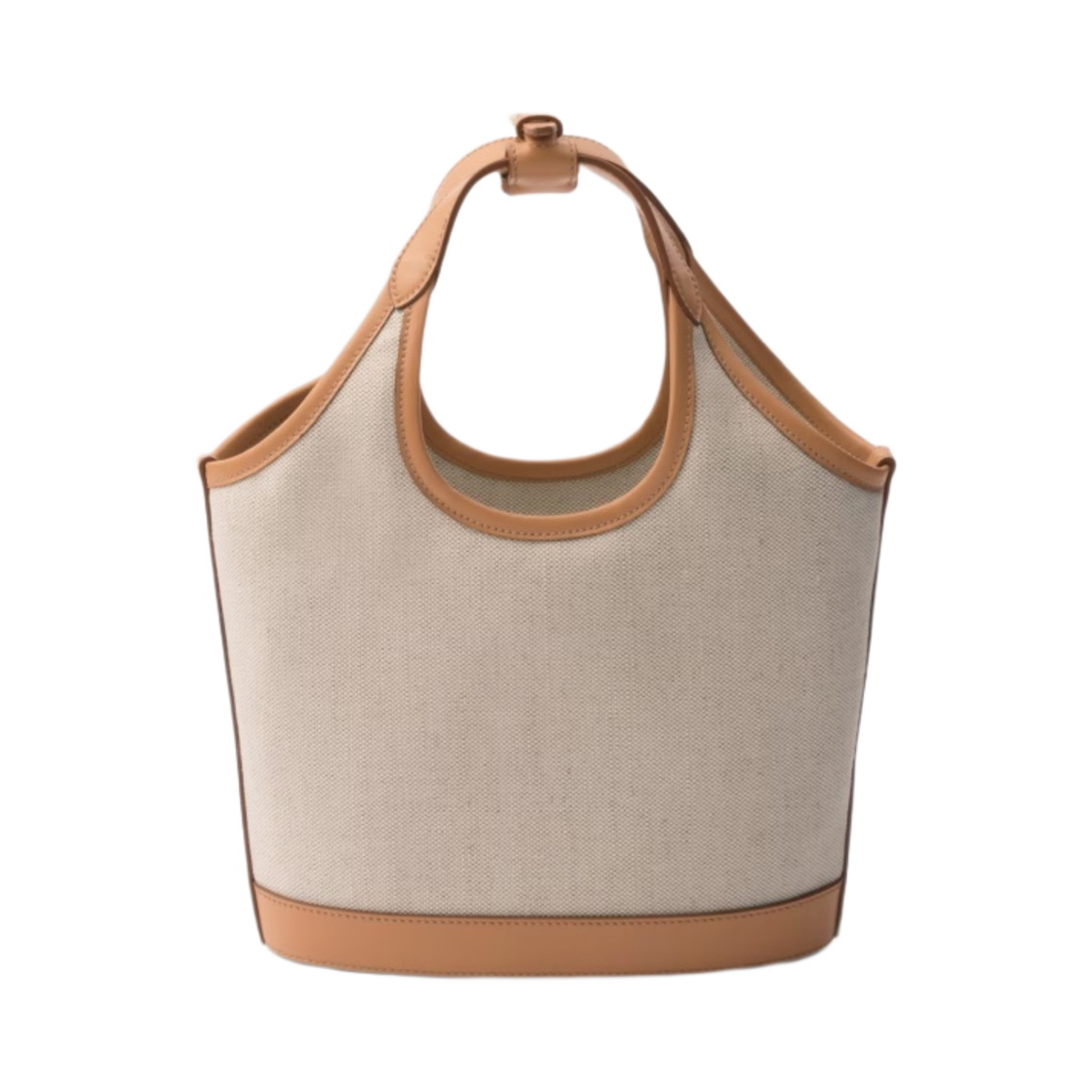 프라다 리넨 혼방 및 레더 미니 버클 백 내츄럴(Prada Linen Blend and Leather Mini Buckle Bag Natural) - 3