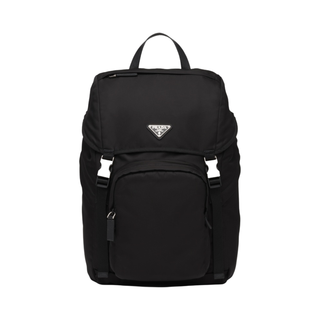 2VZ135-2DMG-F0002-V-HOL Prada Re-Nylon and Saffiano Leather Backpack Black