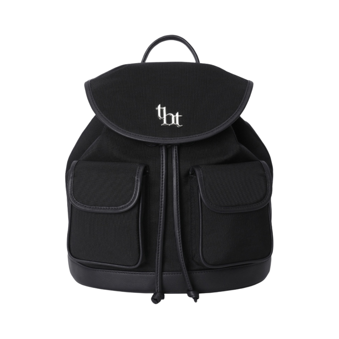 쓰리타임즈 아콘 포켓 백팩 블랙(Threetimes Acorn Pocket Backpack Black)
