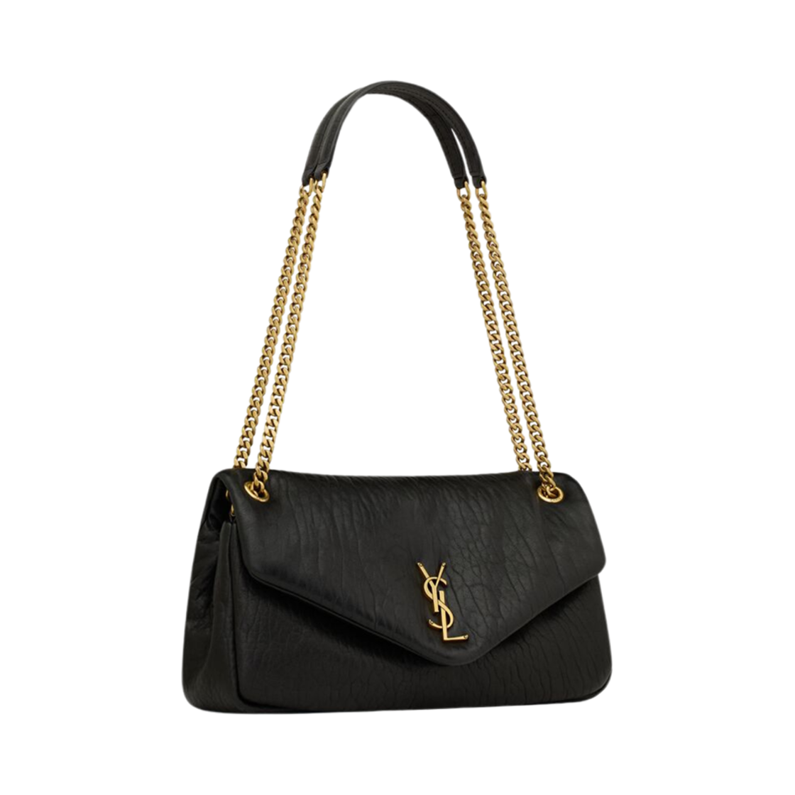 생로랑 칼립소 미디움 그레인 램스킨 블랙(Saint Laurent Calypso Medium In Grained Lambskin Black) - 3