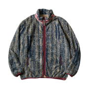 Kapital Java Yabane Pattern Fleece Zip Blouson Navy