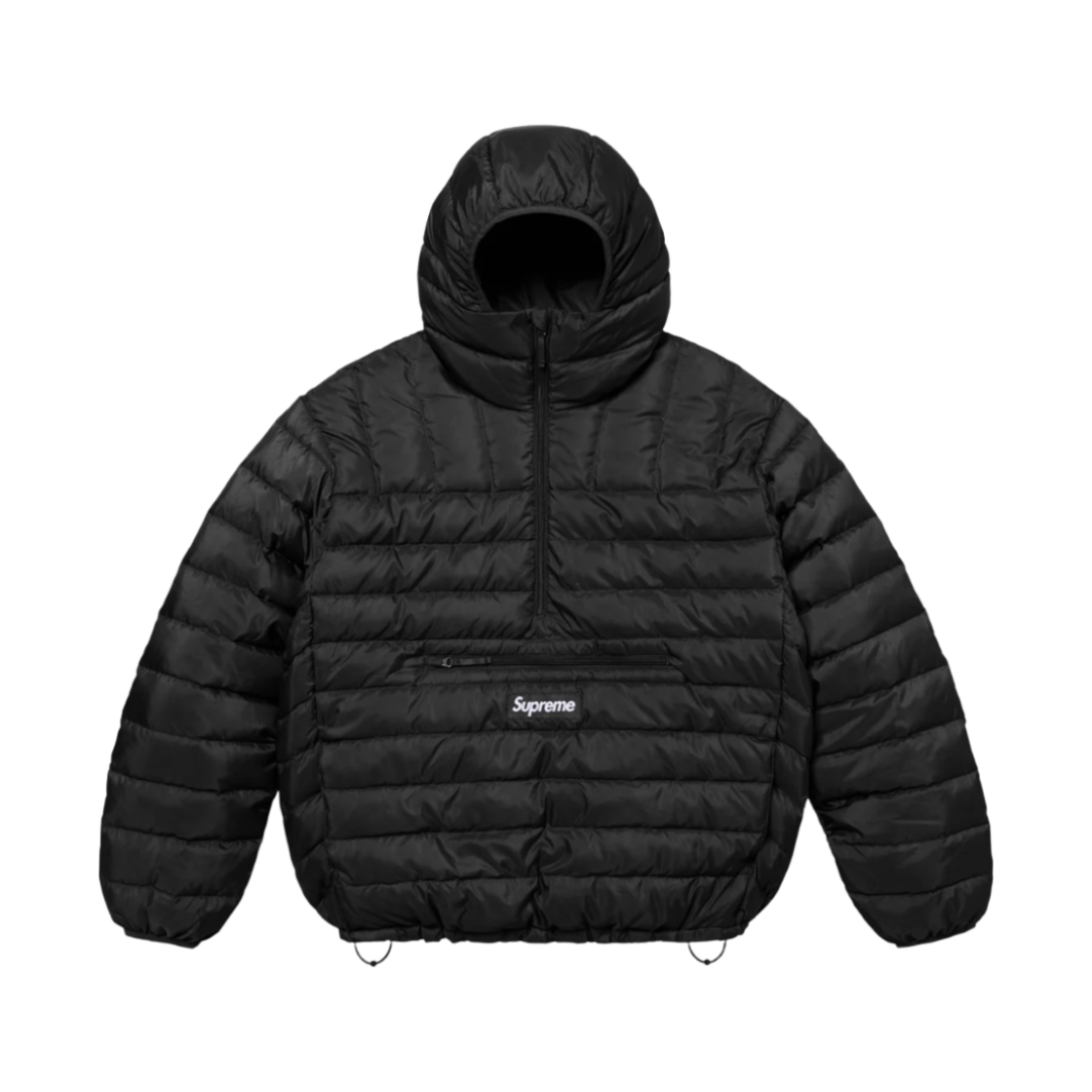 슈프림 마이크로 다운 하프 집 후드 풀오버 블랙 - 24FW(Supreme Micro Down Half Zip Hooded Pullover Black - 24FW)