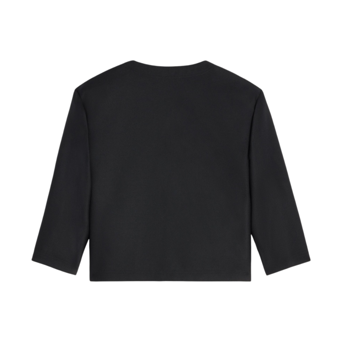 (W) 셀린느 퓨어 모헤어 울 개버딘 탑 칼라 블랙((W) Celine Top With Collar in Pure Mohair Wool Gabardine Black) - 2