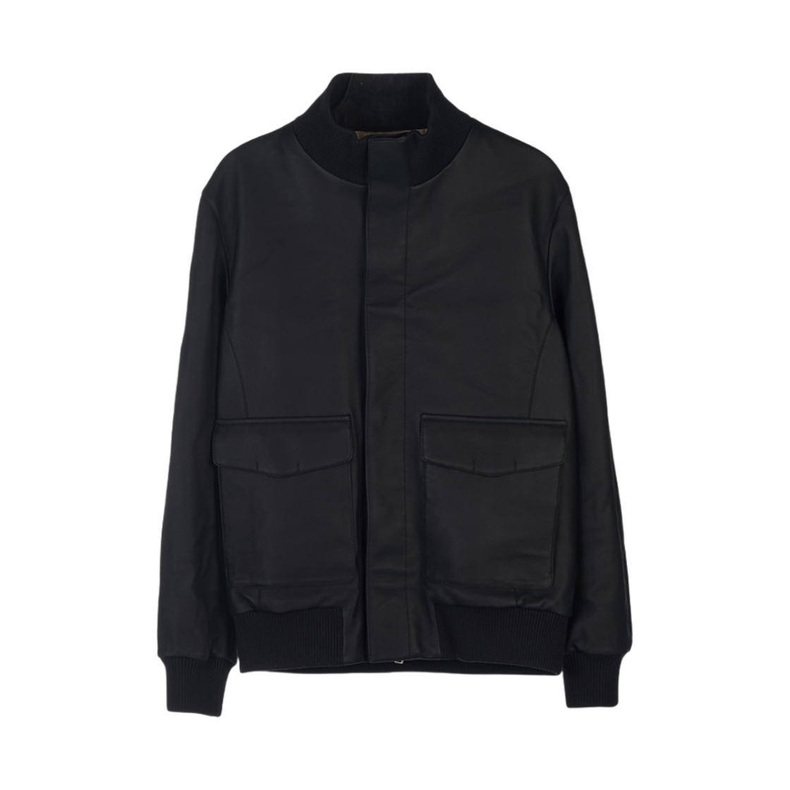 FAM3783-MB97 Loro Piana Patton Bomber Jacket Leather Caviar