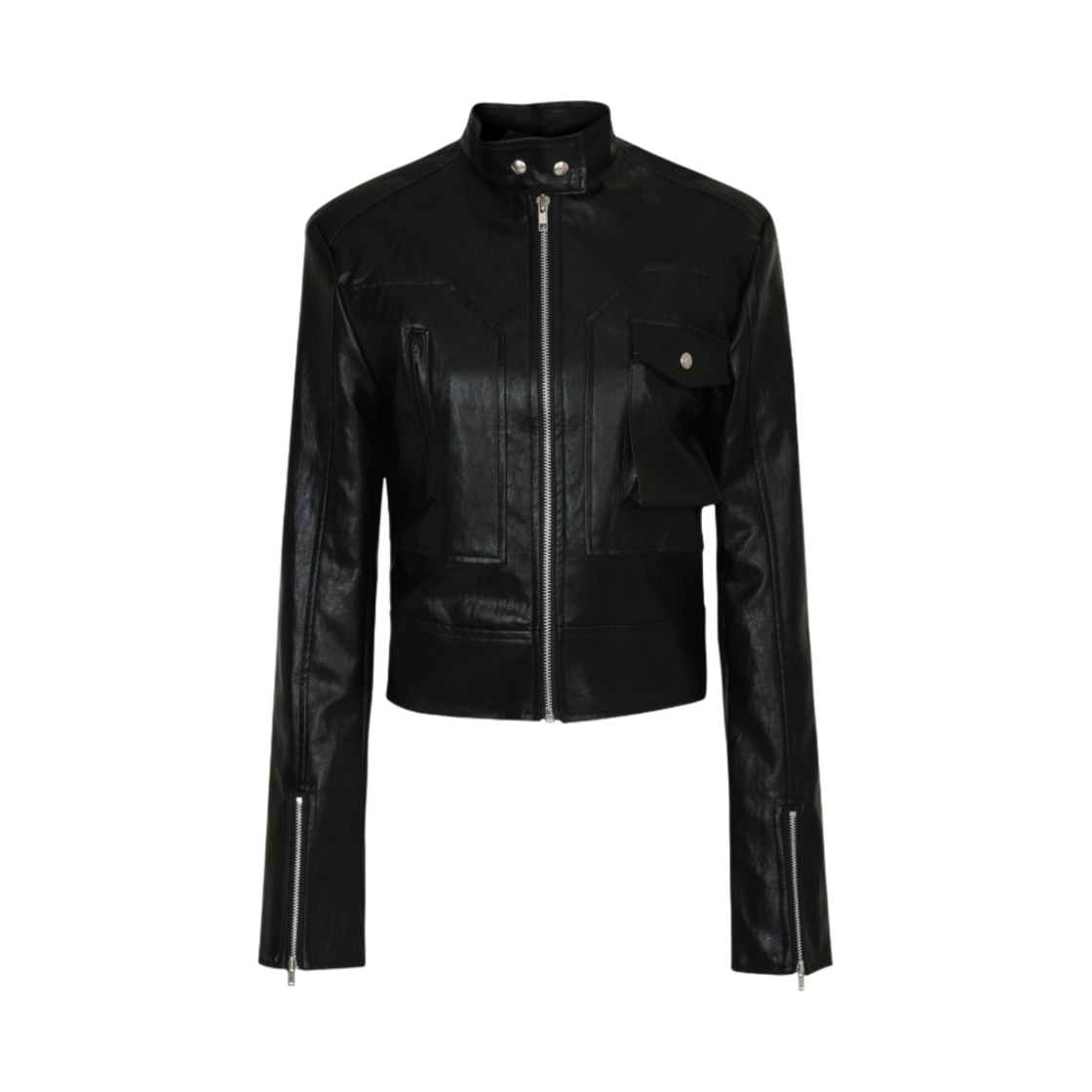 - (W) Bohemian Seoul Patch Biker Jacket Black