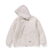 BAPE Line Camo Quilted Nylon Shark Full Zip Jacket Ivory