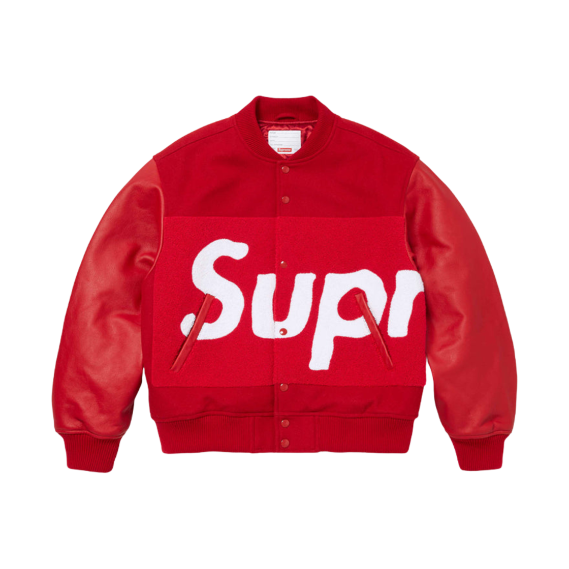 슈프림 빅 로고 샤닐 바시티 자켓 레드 - 24SS(Supreme Big Logo Chenille Varsity Jacket Red - 24SS)