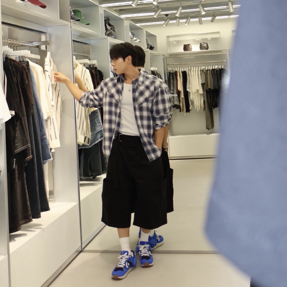 Converse x Ader Error Wave Trainer Blue 착용 스타일 - 2