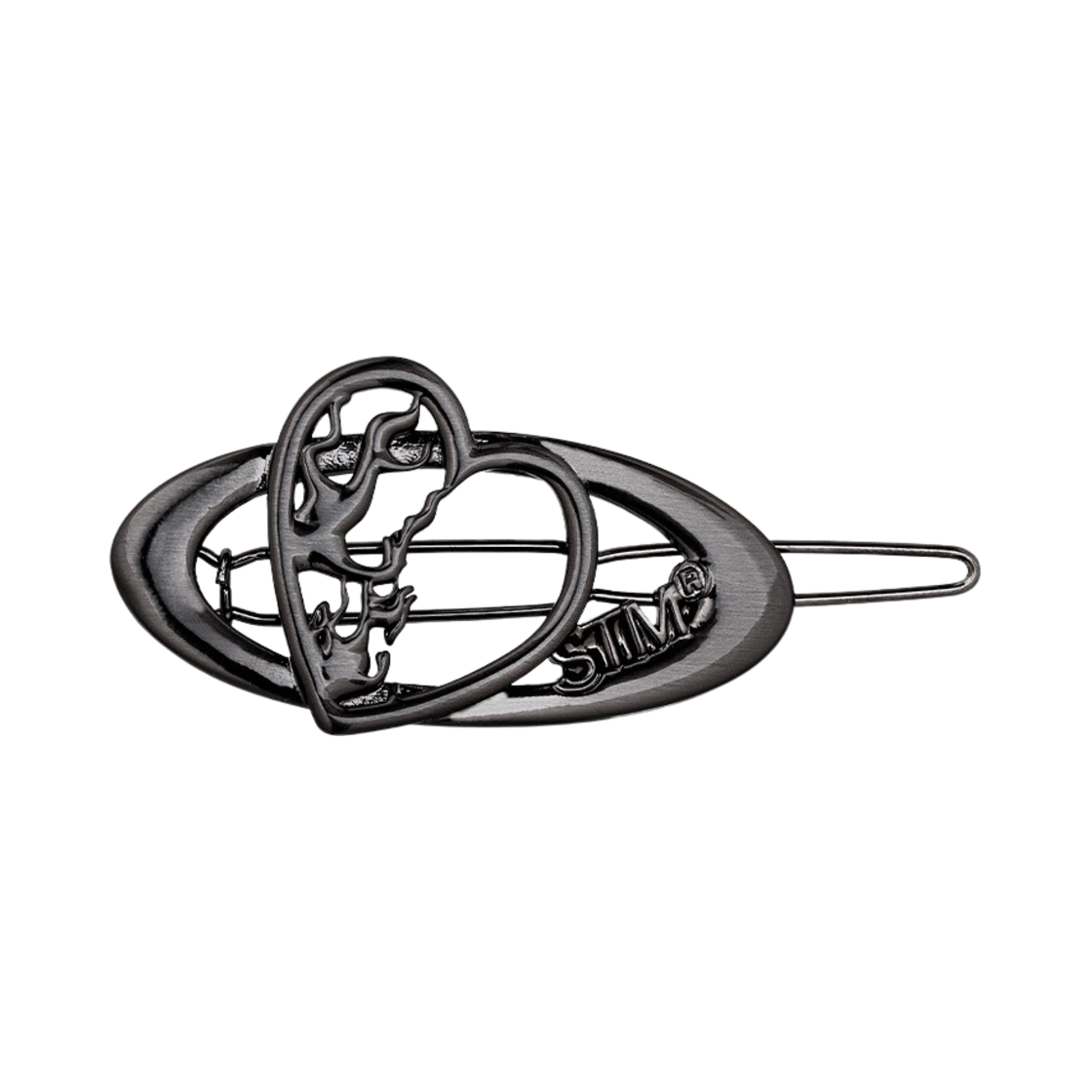 no484b Sentiments No.484 Heart earth STM Hair pin Black