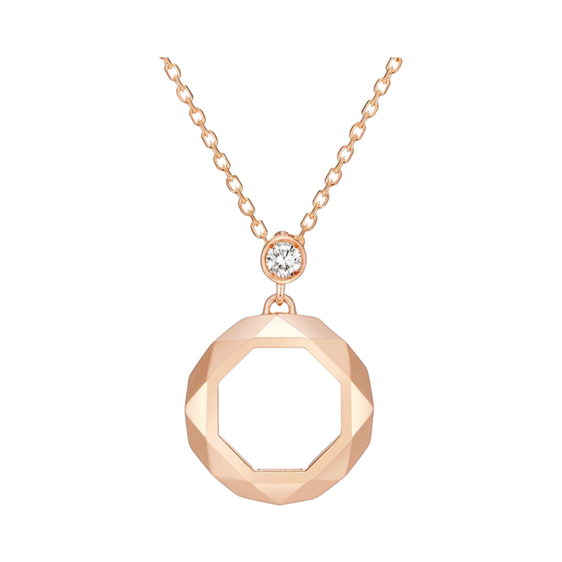 미꼬 미니 앙상블 다이아몬드 네클리스 핑크 골드(Miko Mini Ensemble Diamond Necklace Pink Gold)