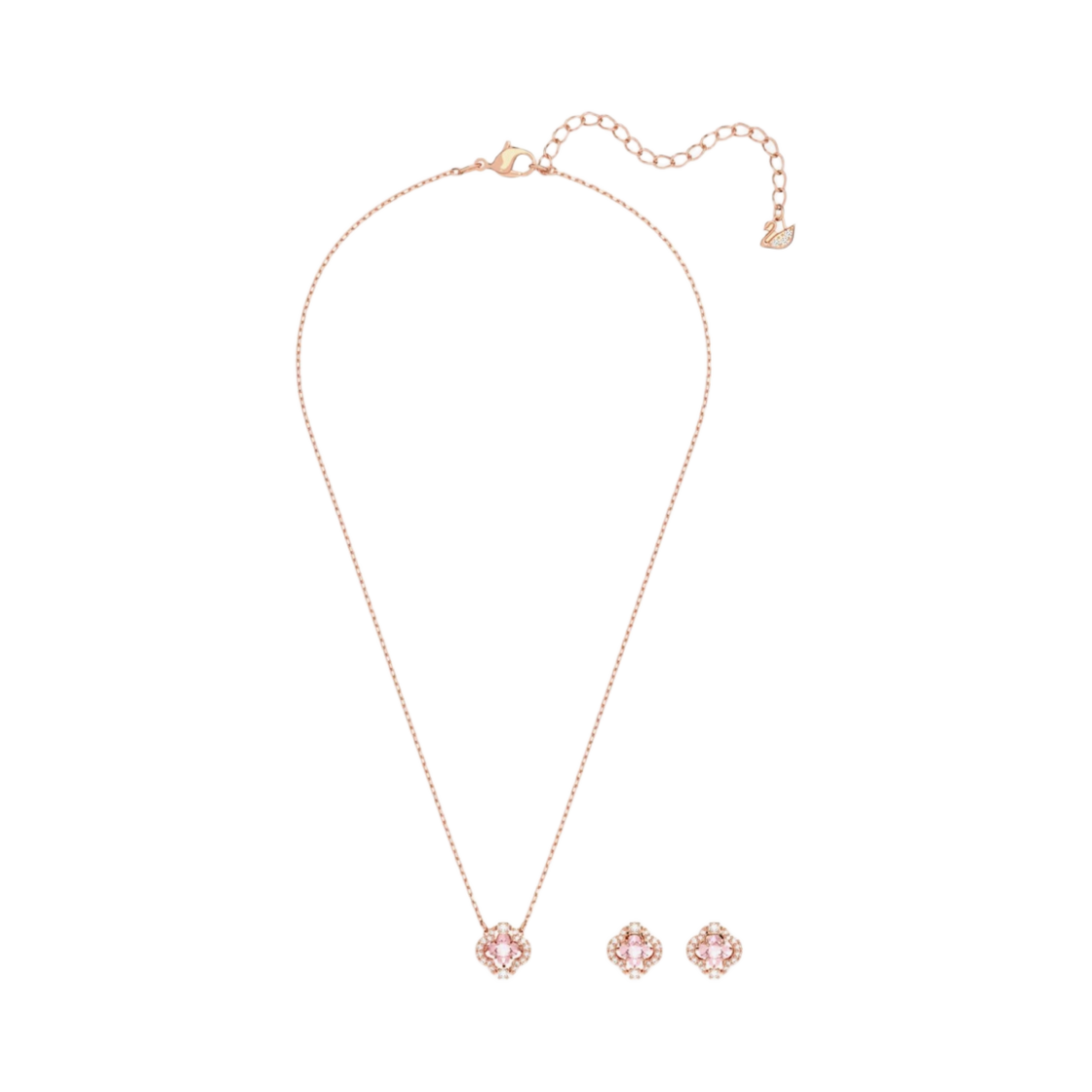 (W) 스와로브스키 스파클링 댄스 세트 핑크 로즈 골드 플래팅((W) Swarovski Sparkling Dance Set Pink Rose Gold Plated) - 2