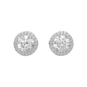 (W) Swarovski Constella Stud Pave Earrings White Rhodium Plated