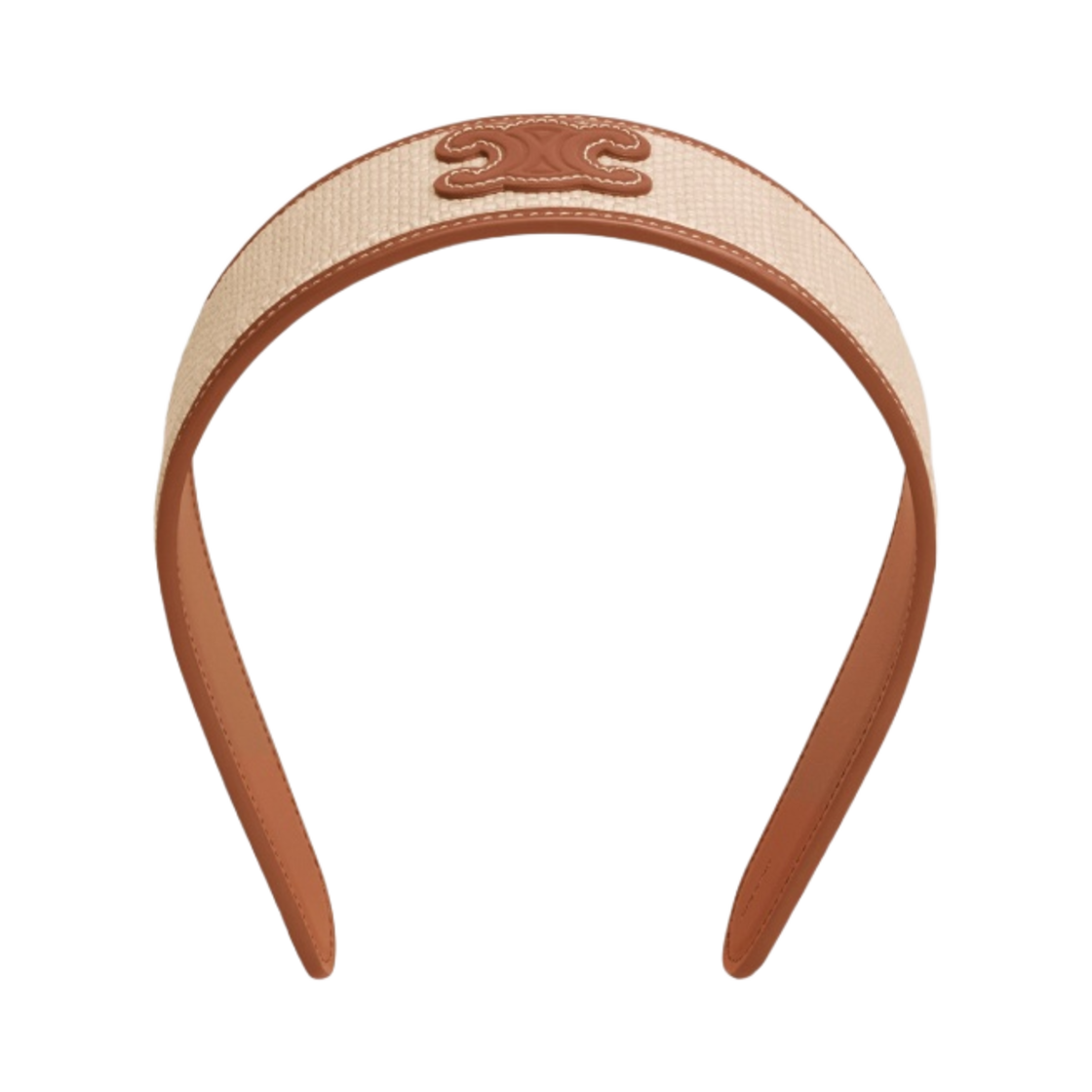 ☆【CELINE】☆(W) Triomphe Canvas Headband in Calfski.n☆ CELINE Celine Headband in Triomphe Canvas and Calfskin