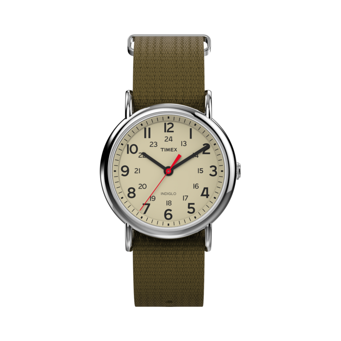 타이맥스 위켄더 38mm 패브릭 스트랩 워치 그린 실버톤(Timex Weekender 38mm Fabric Strap Watch Green Silver Tone)