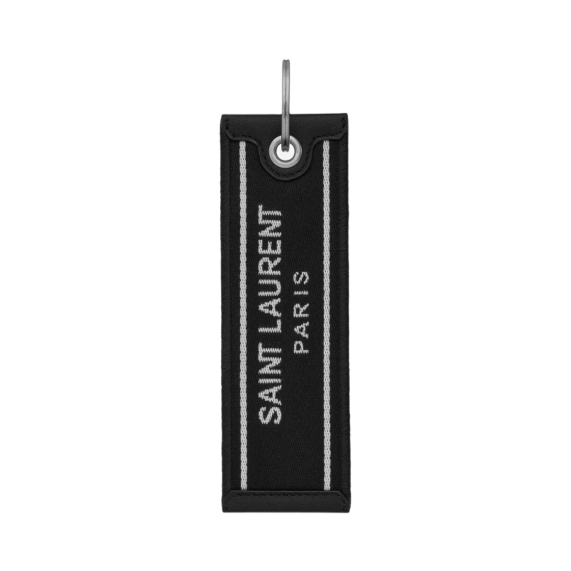 생로랑 나스트로 생로랑 키링 캔버스 블랙 앤 화이트(Saint Laurent Nastro Saint Laurent Keyring In Canvas Black And White) - 1
