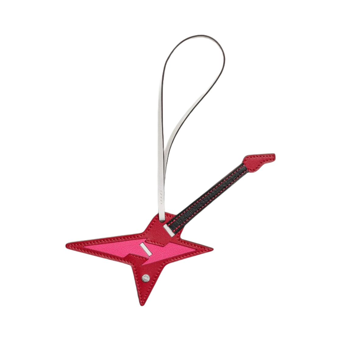 H084080CJAD Hermes Rock Charm Tadelakt Swift Chamkila Mysore Goatskin & Rouge Vif Rose Pop Noir Blanc