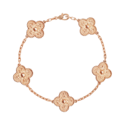 (W) Van Cleef & Arpels Vintage Alhambra Bracelet 5 Motifs Rose Gold