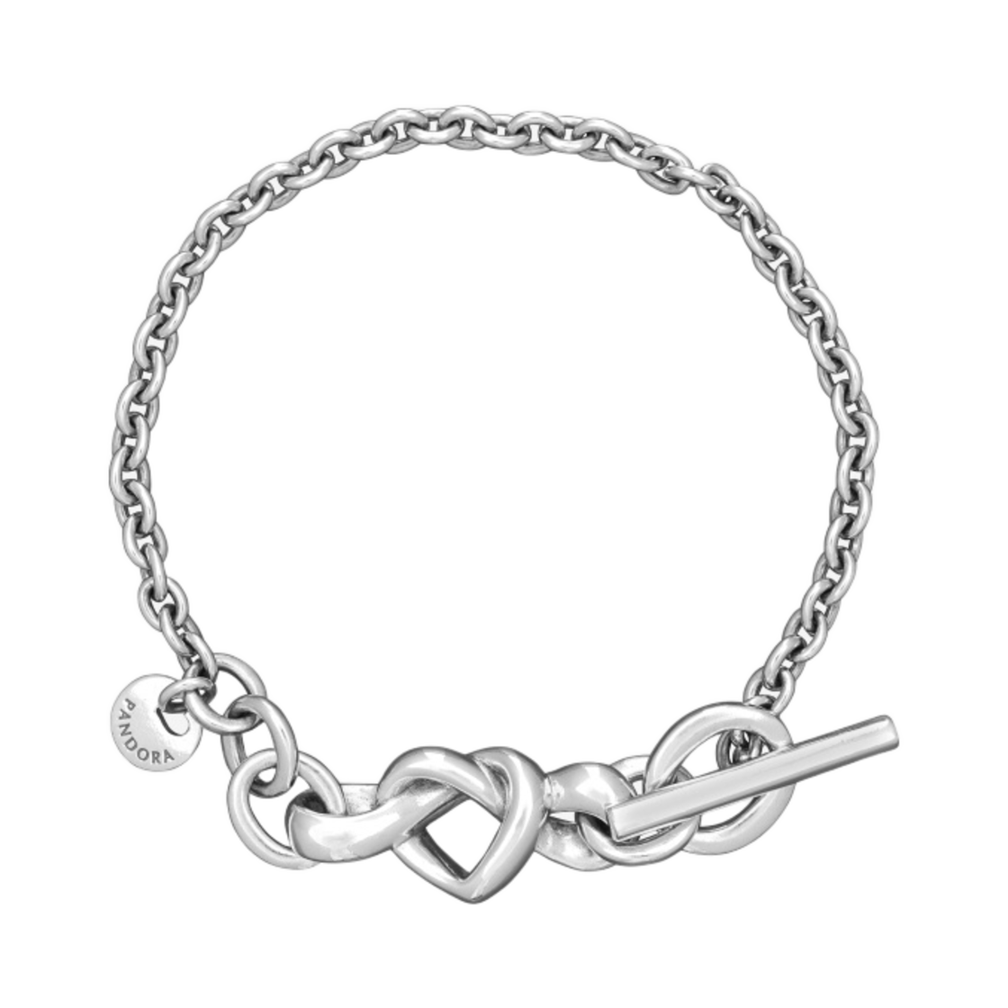 (W) 판도라 하트 T 바 브레이슬릿 스털링 실버((W) Pandora Heart T-Bar Bracelet Sterling Silver)