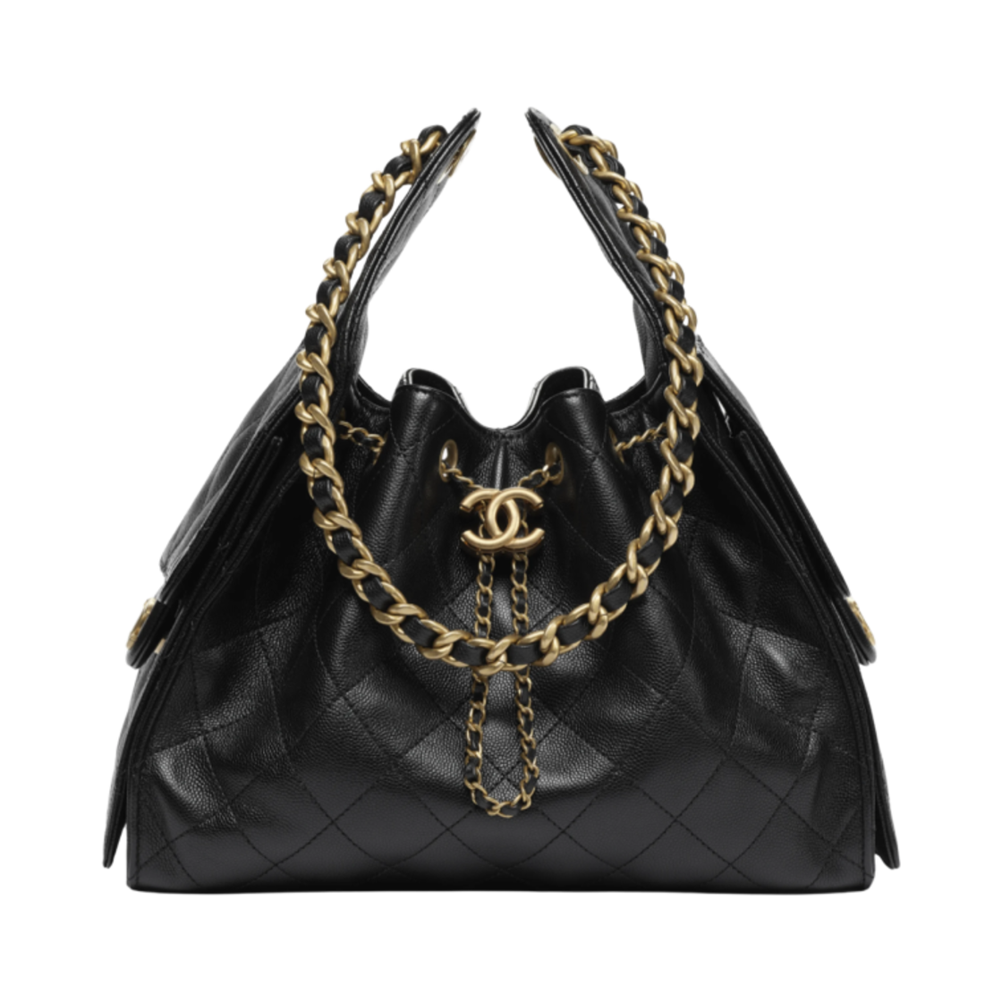 AS5293-B20304-94305 Chanel 25 Small Handbag Grained Calfskin & Gold Black
