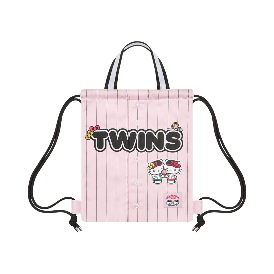 LG 트윈스 x 헬로 키티 패션 유니폼 짐색 핑크 블랙(LG Twins x Hello Kitty Fashion Uniform Gym Sack Pink Black)