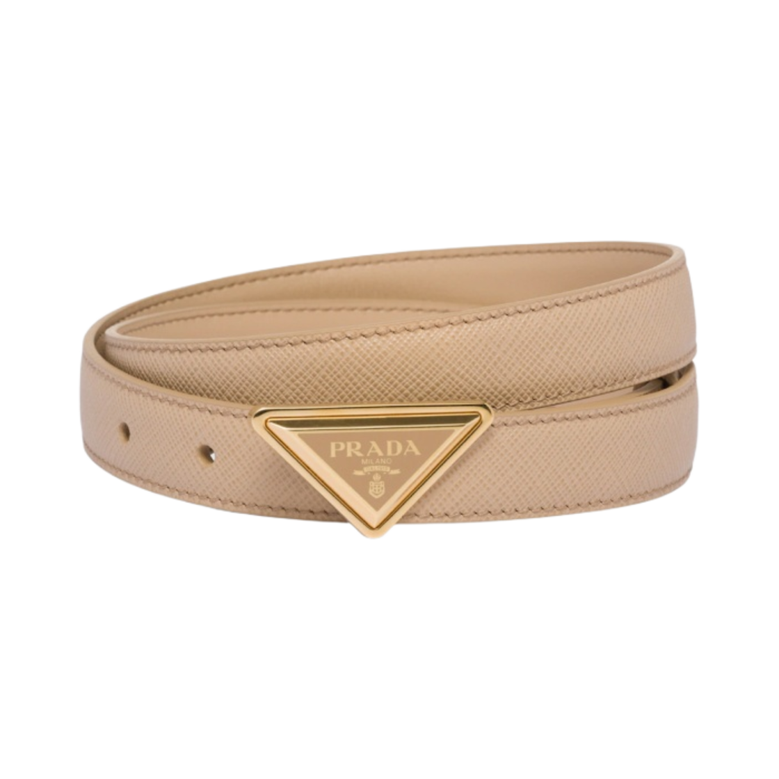 (W) 프라다 사피아노 레더 벨트 샌드 베이지((W) Prada Saffiano Leather Belt Sand Beige) - 1