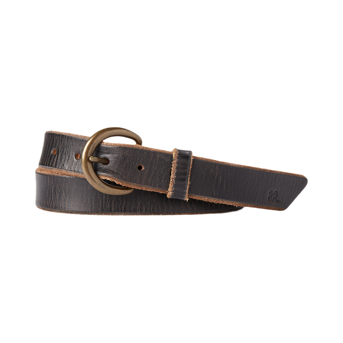 437710 Double RL Terence Tumbled Leather Belt Brown