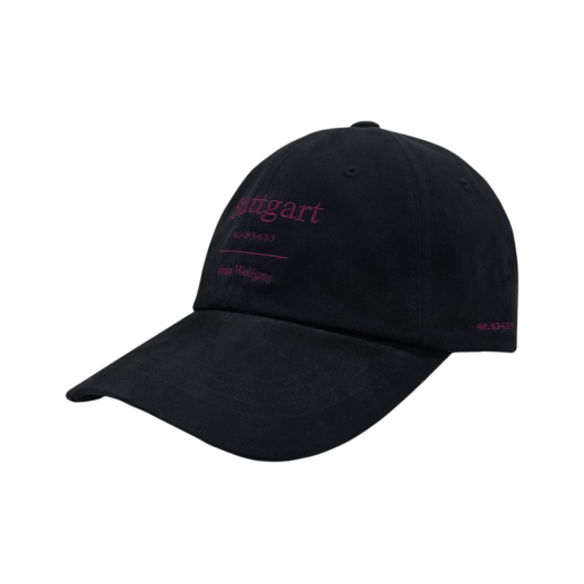 22SSUMCSGBR Undermycar Stuttgart Vintage Washing Ball Cap Black Red - 22SS