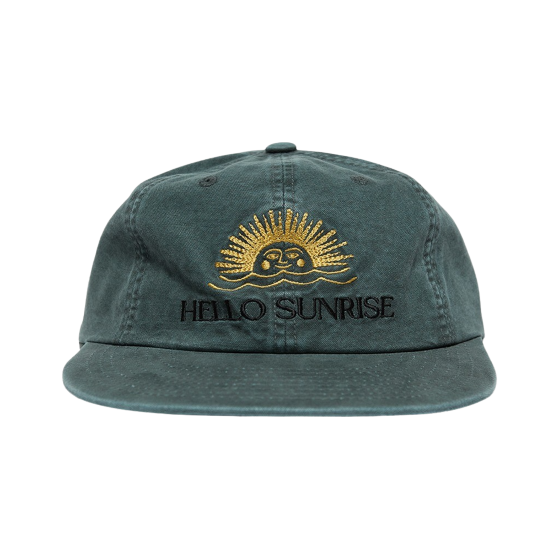 헬로선라이즈 워시드 투톤 로고 6패널 캡 다크 포레스트(Hello Sunrise Washed Two Tone Logo 6Panel Cap Dark Forest) - 1