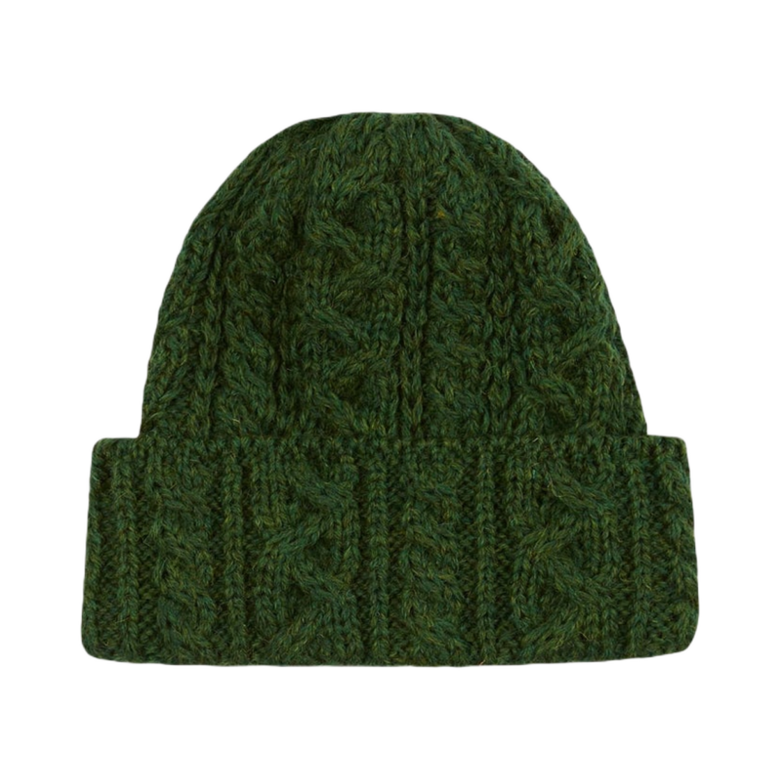 DR1AG1-24546-03-400 Drake's Wool Cable Knit Cap Green