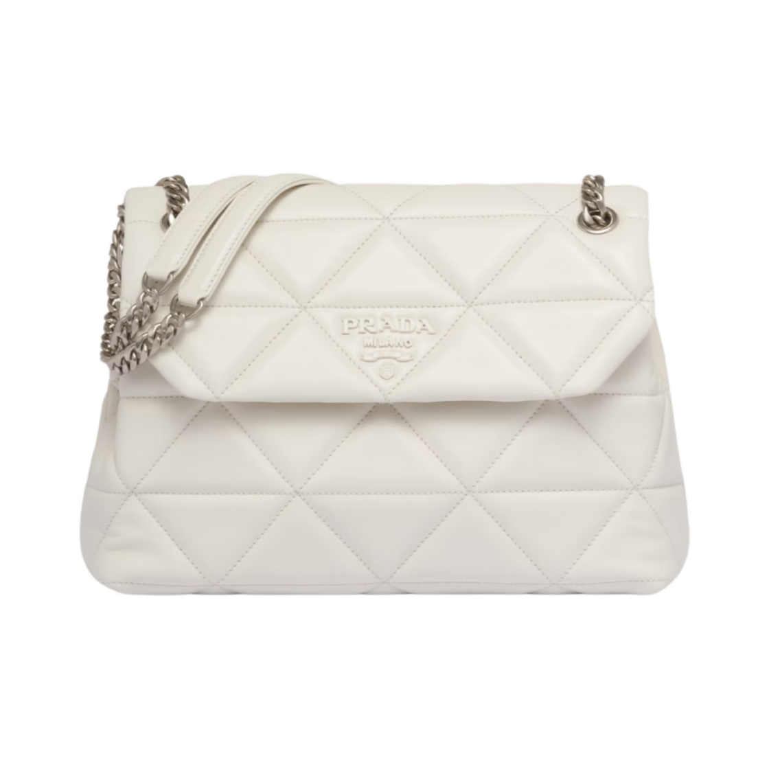 프라다 라지 프라다 스펙트럼 나파 레더 백 화이트(Prada Large Prada Spectrum Nappa Leather Bag White) - 1
