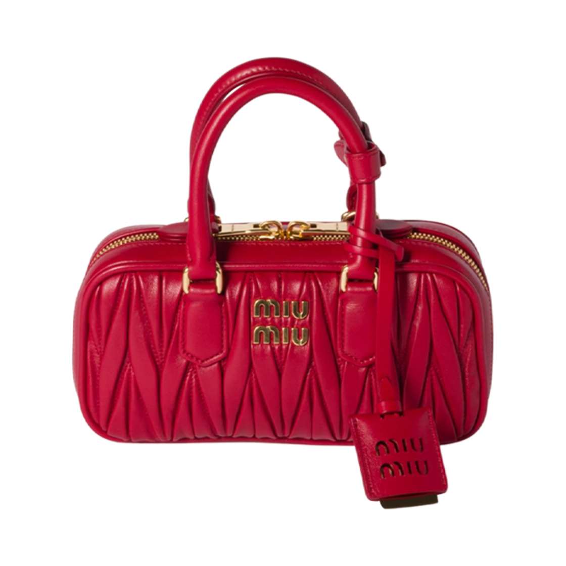 미우미우 아르카디 마테라쎄 나파 레더 미니백 레드(Miu Miu Arcadie Matelasse Nappa Leather Mini-Bag Red)