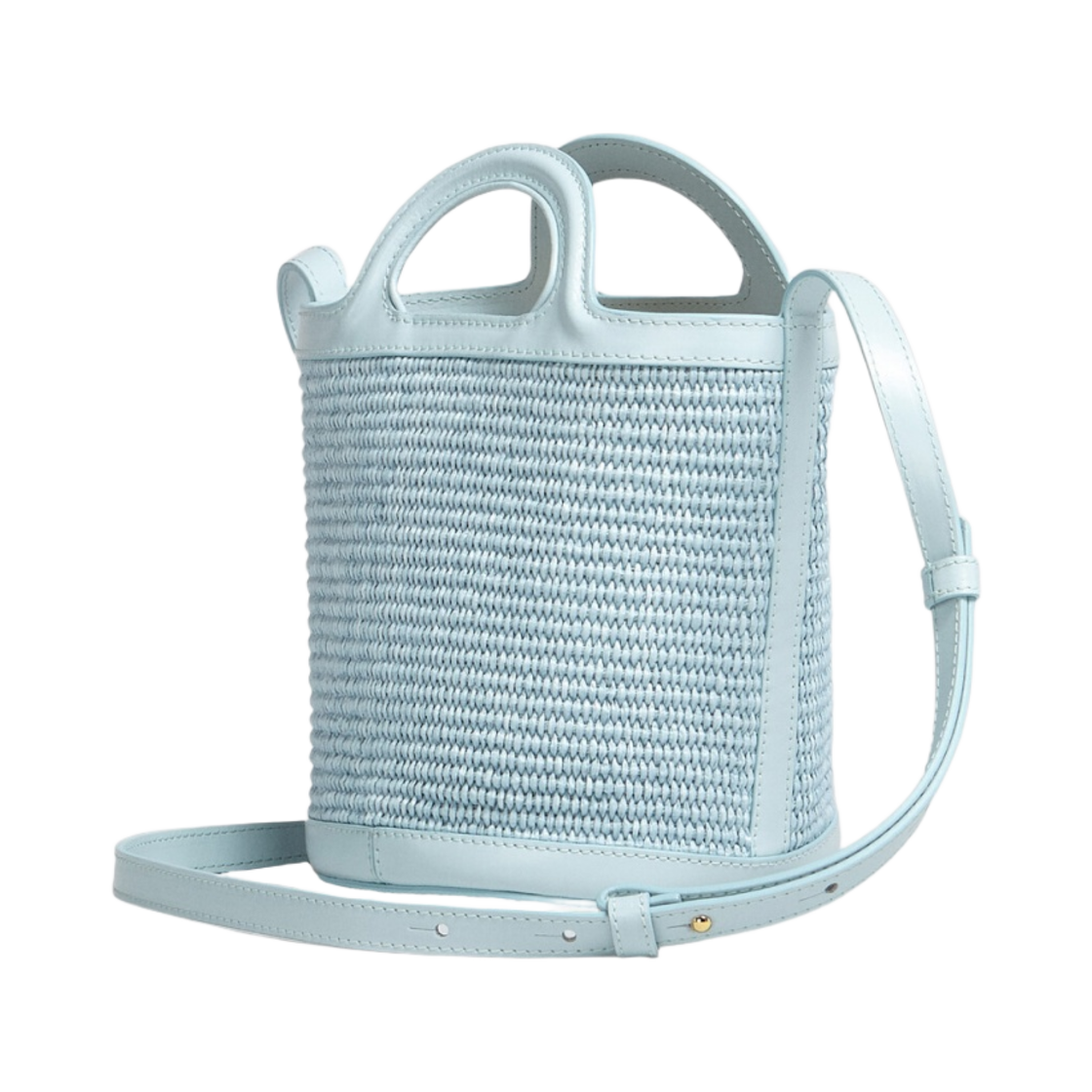 마르니 레더 & 라피아 트로피칼리아 스몰 버킷백 라이트 블루(Marni Leather & Raffia Tropicalia Small Bucket Bag Light Blue) - 3