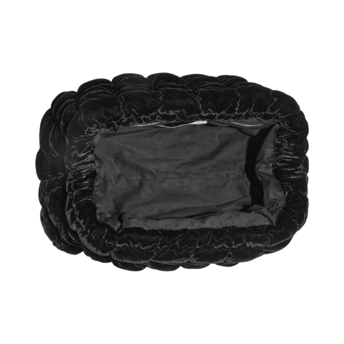 코스 퀼티드 벨벳 클러치백 블랙(COS Quilted Velvet Clutch Bag Black) - 3