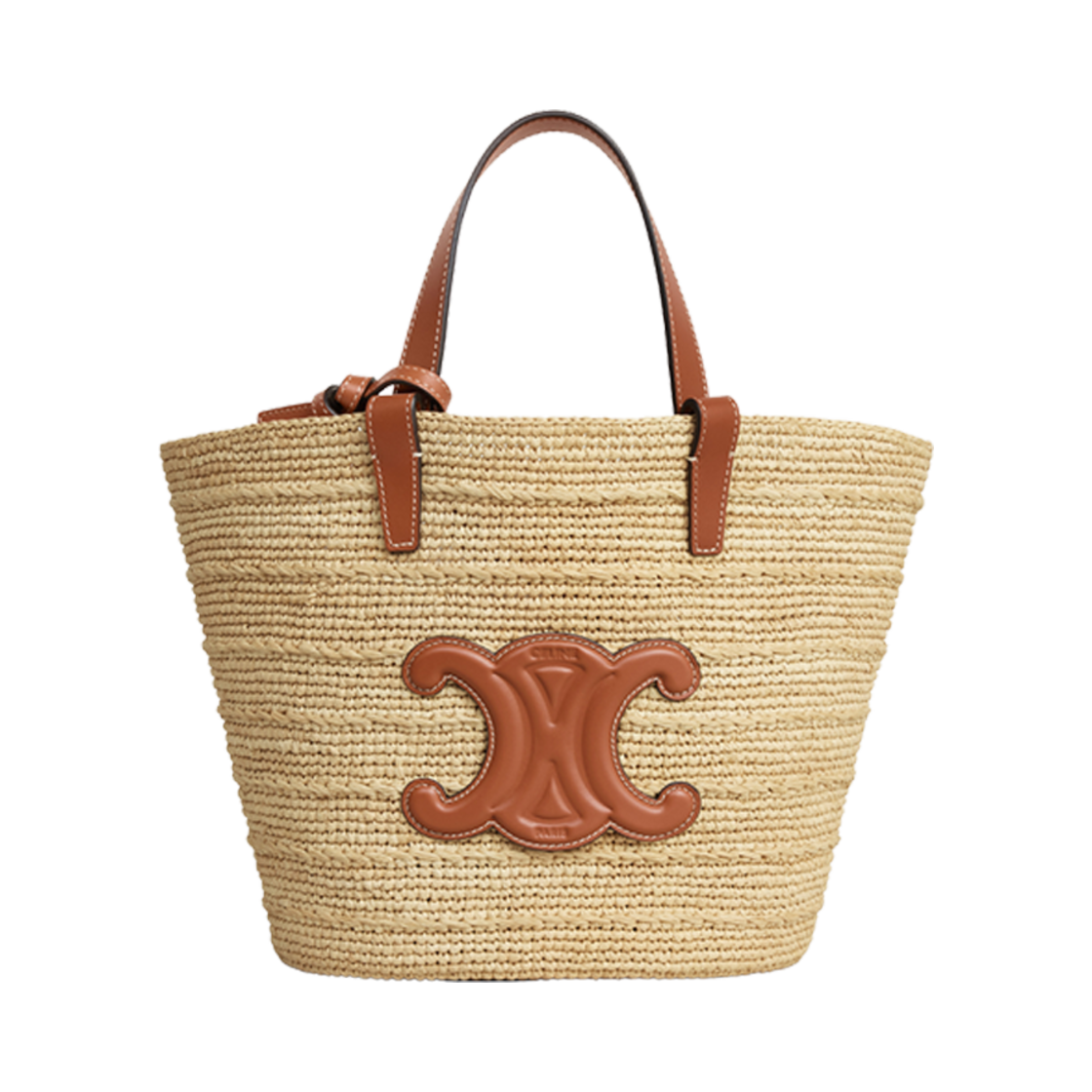 셀린느 틴 서플 클래식 파니에 라피아 & 카프스킨 탠(Celine Teen Supple Classic Panier In Raffia And Calfskin Tan)