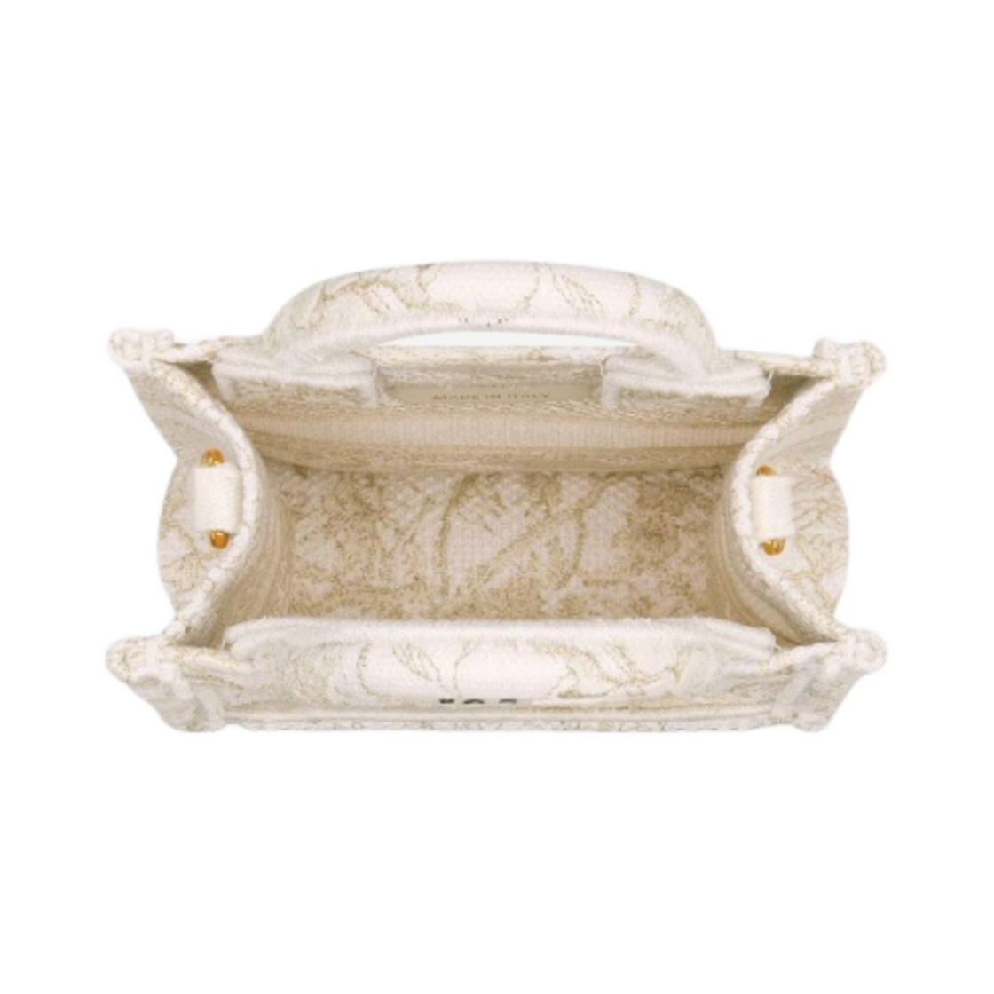 디올 미니 북 토트 휴대폰 백 골드 디올 쟈뎅 디히비어 자수(Dior Mini Book Tote Phone Bag Gold Dior Jardin D'Hiver Embroidery) - 4