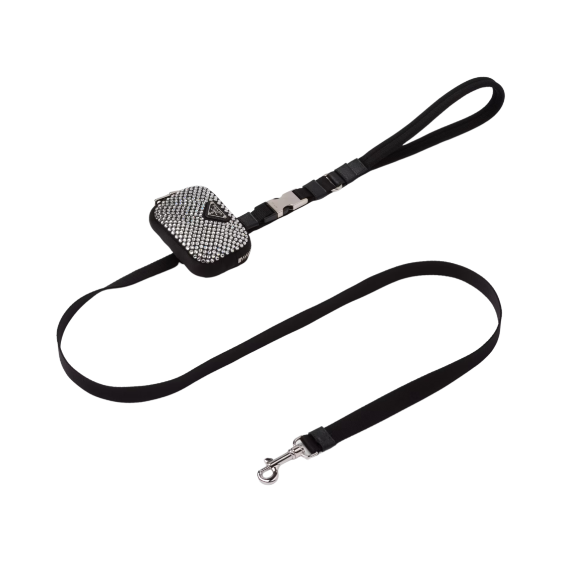 2YG008-2AWL-ISTAL Prada Re-Nylon Pet Leash Crystal