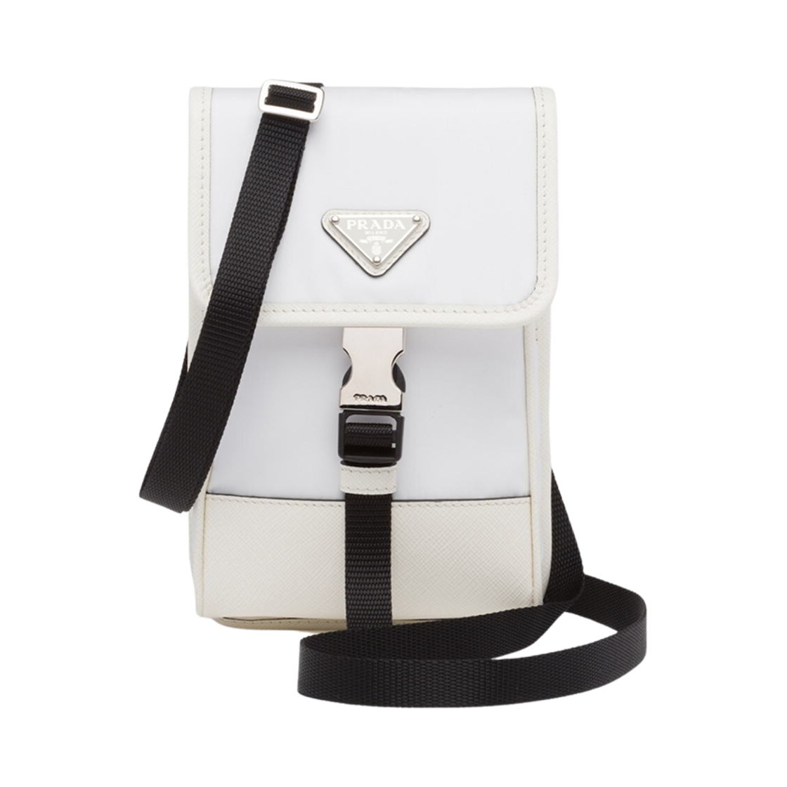 프라다 나일론 사피아노 레더 스마트폰 케이스 화이트(Prada Nylon Saffiano Leather Smartphone Case White) - 1