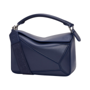 Loewe Small Puzzle Bag In Satin Calfskin Abyss Blue
