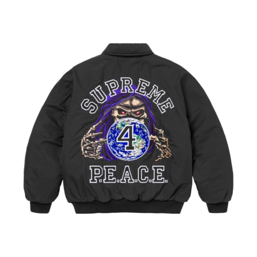 Supreme Peace Embroidered Work Jacket Black - 23FW